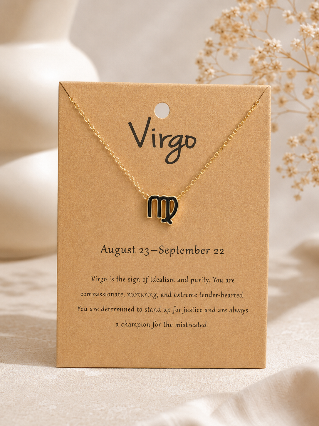 78a40145-4e4c-4b38-b8ce-aea54bf95071.png Virgo Zodiac Pendant Chain - Image 1