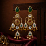 Ziya Kashmiri Chandbali Earrings – Dark Green