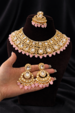 Asmeena Kundan Jewellery Set – Light Pink