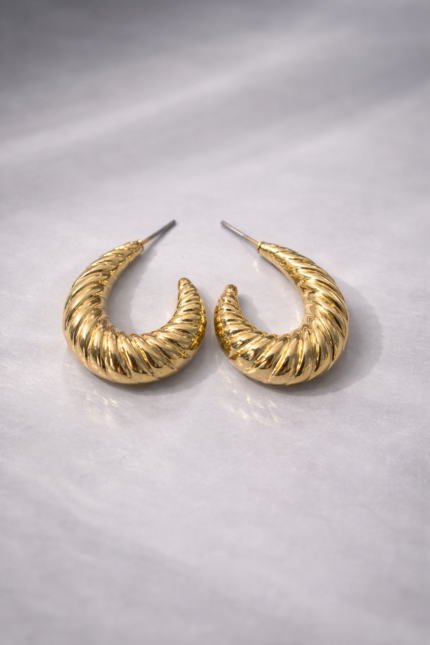 Statement Semi Loop Anti Tarnish Earrings