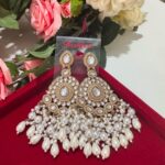 Avantika Long Earrings – White