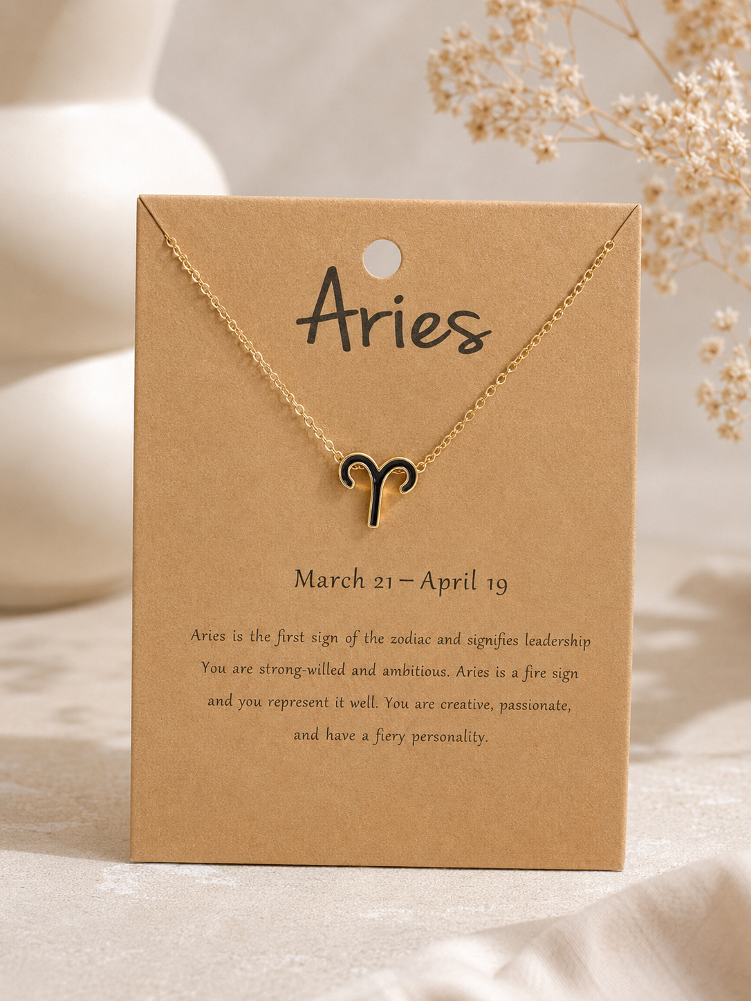 8ec05e59-cb93-4788-80c7-8db979905183.png Aries Zodiac Pendant Chain - Image 1