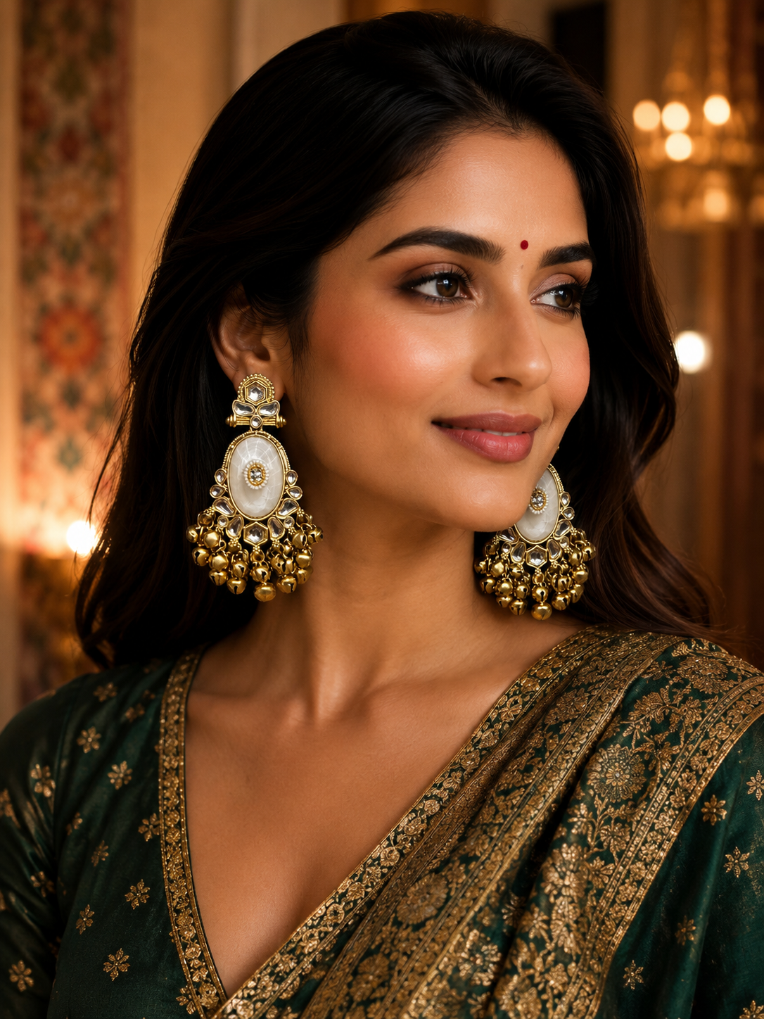 8f68ad1c-add4-46b7-be49-101d11767a74.png Zariya Kashmiri Long Dangler Earrings – White - Image 1