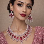 Kareena American Diamond Set – Ruby Red