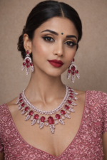 Kareena American Diamond Set – Ruby Red