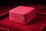 Leather Jewellery Storage Box – Dark Pink