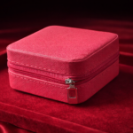 Leather Jewellery Storage Box – Dark Pink