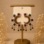 Avni Antique Gold Crescent Earrings – Multi
