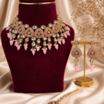 Binny Premium Kundan Jewellery Set – Light Pink