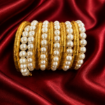 Swirl Golden Pearl Oxidised Kada
