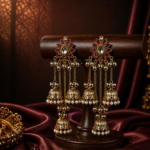 Inaya Kashmiri Layered Jhumka Ghungroo Earrings – Red