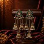 Inaya Kashmiri Layered Jhumka Ghungroo Earrings – Teal Green