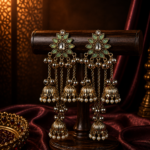 Inaya Kashmiri Layered Jhumka Ghungroo Earrings – Light Green