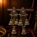 Inaya Kashmiri Layered Jhumka Ghungroo Earrings – Purple