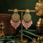Gauhar Kundan Dangler Earrings – Light Pink