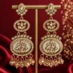 Roshni Long Kundan Dangler Earrings – Golden