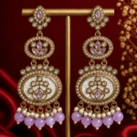 Roshni Long Kundan Dangler Earrings – Lavender