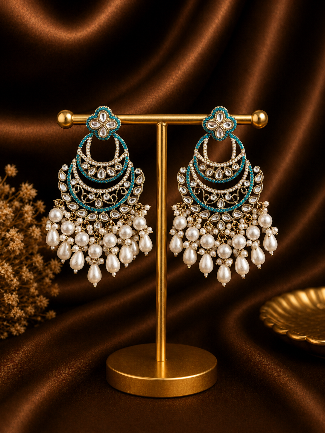 ChatGPT-Image-Aug-21-2026-03_22_45-PM.png Heena Kundan Pearl Chandbali Earrings – Blue - Image 1