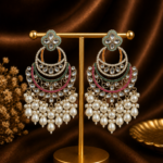 Heena Kundan Pearl Chandbali Earrings – Multi