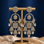 Sonakshi Kundan Chandbali Earrings – White