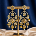 Sonakshi Kundan Chandbali Earrings – Yellow