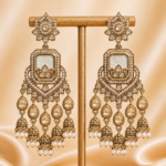 Ruhani Long Kundan Jhumka Earrings – White