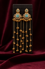 Noor Kashmiri Ghungroo Earrings – Light Blue - Image 2