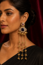 Noor Kashmiri Ghungru Earrings – Purple - Image 2