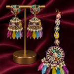 Gulnaar Multicolour Jhumka and Mangtika Set