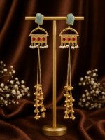 Reshma Kashmiri Ghungroo Earrings – Mint Pink