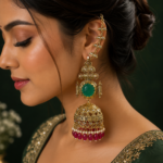 Maheen Premium Jhumka with Kaan Chain – Multi