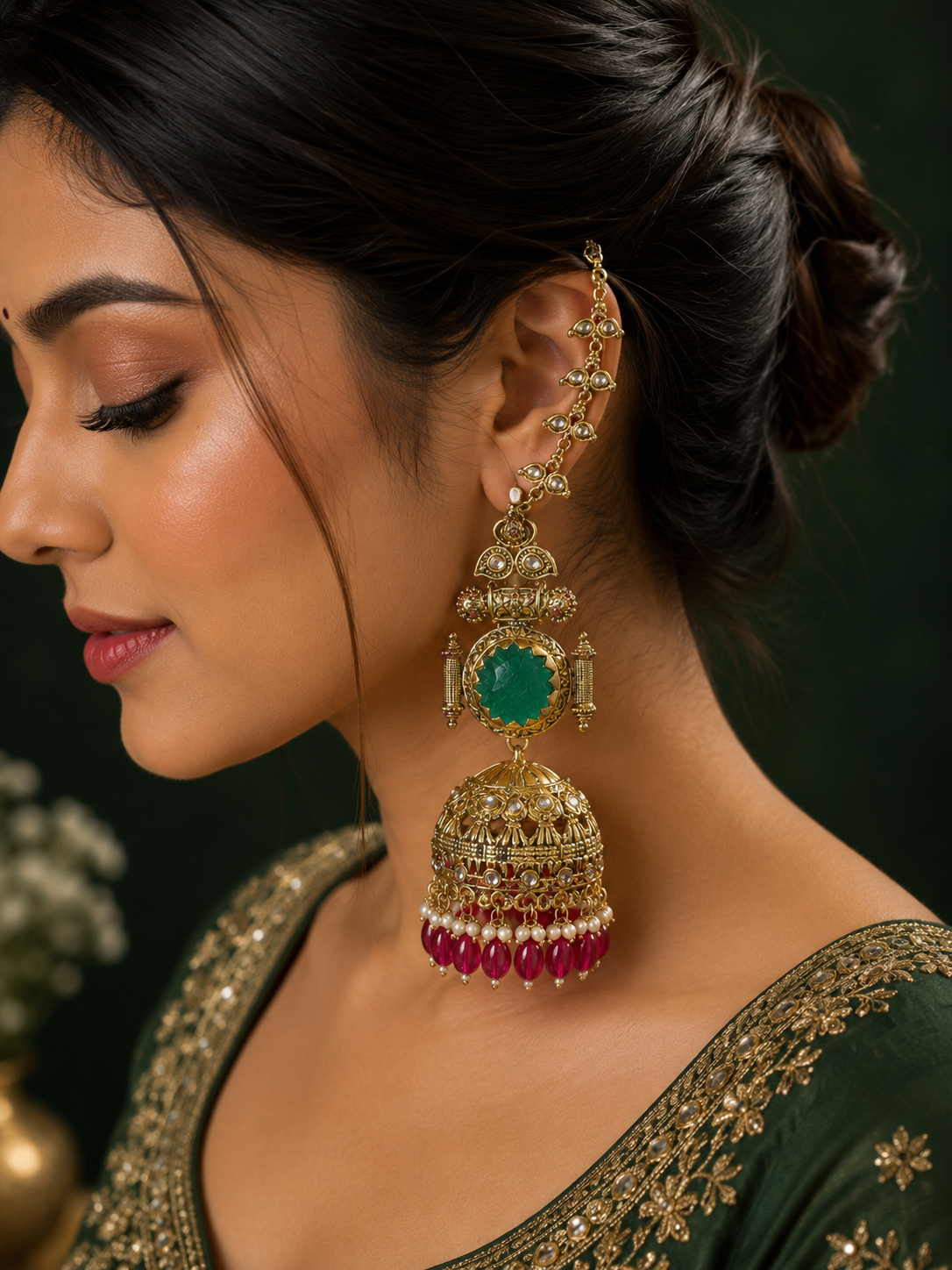 ChatGPT-Image-Aug-26-2026-03_15_24-PM.png Maheen Premium Jhumka with Kaan Chain – Multi - Image 1