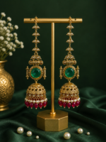 Maheen Premium Jhumka with Kaan Chain – Multi - Image 2