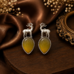 Premium Deer Brass Earrings – Yellow
