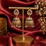 Monica Multicolor Kundan Jhumka Earrings Crystal Drops