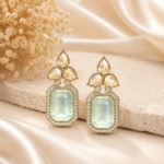 Aarini Light Blue Kundan Stud Earrings