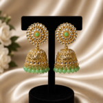 Mint Green Kundan Jhumka