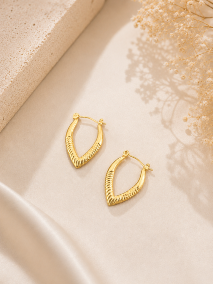 Anti Tarnish Loop Earrings – Pattern 3