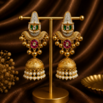 Aarohi Kashmiri Jhumka Earrings – Green Pink