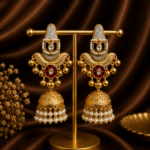 Aarohi Kashmiri Jhumka Earrings – Black Red