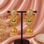 Vanya Kashmiri Jhumka Earrings Green Pink | Premium Traditional Indian Earrings