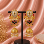 Vanya Kashmiri Jhumka Earrings Black Red | Premium Traditional Indian Earrings