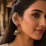 Aarika Kashmiri Ear Cuff Jhumka – Dark Pink