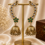 Aarika Kashmiri Ear Cuff Jhumka – Teal Green