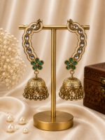 Aarika Kashmiri Ear Cuff Jhumka – Teal Green