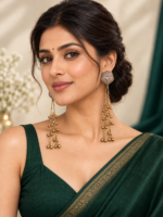 Meera Kashmiri Long Earrings – Pink