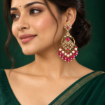 Nalini Kundan Earrings – Dark Pink