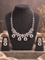 Heera White American Diamond Necklace Set - Image 2