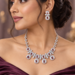 Heera White American Diamond Necklace Set