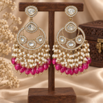 Falguni Dark Pink Kundan Earrings